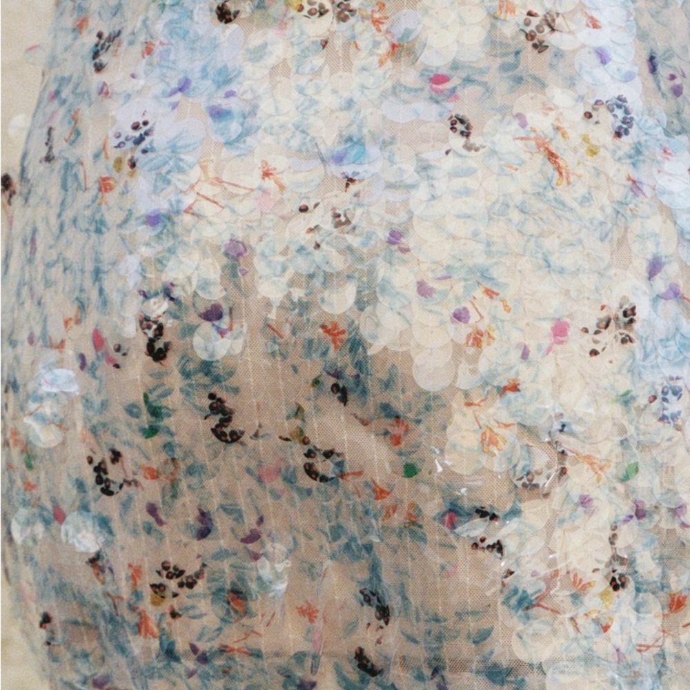 NWT Zara Mini Skirt Sequin, Jewel Sequined Blue Skirt 3920/721 Blue Ecru - Picture 8 of 13